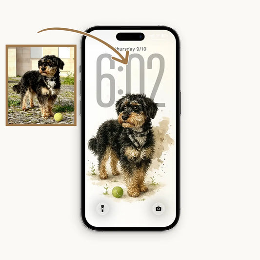 Personalized Pet Portrait Art - Phone Wallpapper